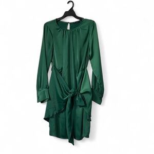 Pretty Garden Green Wrap Tie Dress – Size Medium